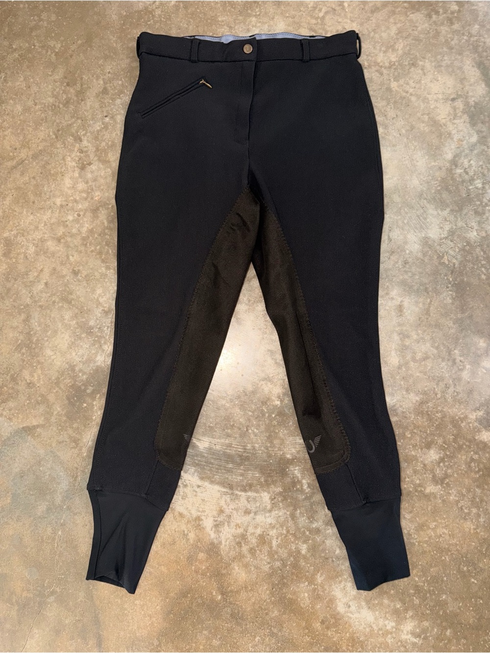 TuffRider Ladies Black Ribb Full Seat Riding Breeches Equestrian Pants Size 30
